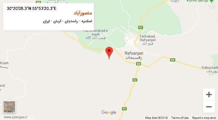 روستای منصورآباد بر روی نقشه