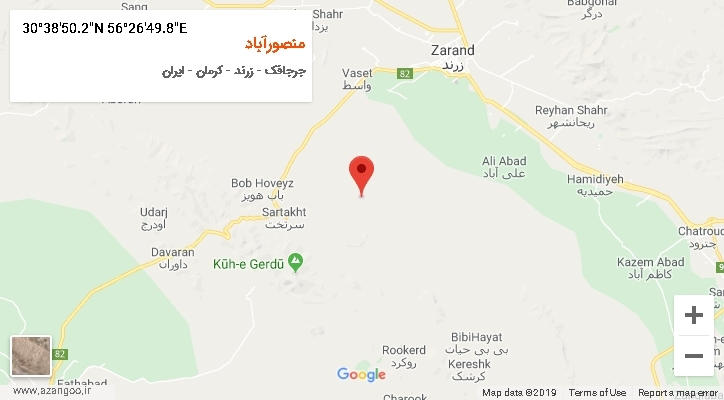 روستای منصورآباد بر روی نقشه
