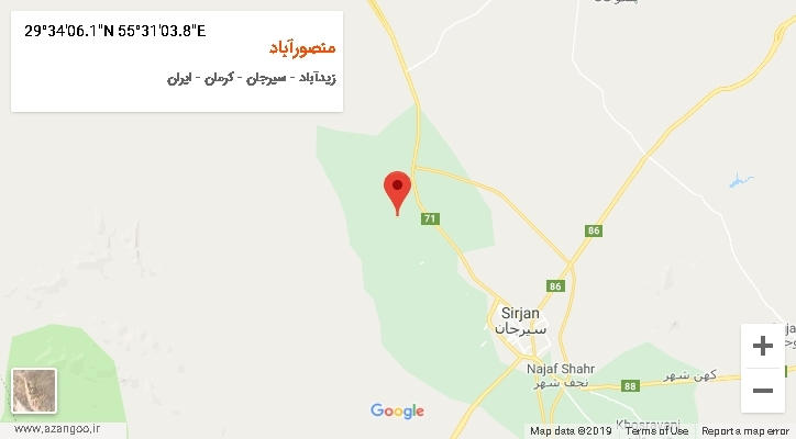 روستای منصورآباد بر روی نقشه