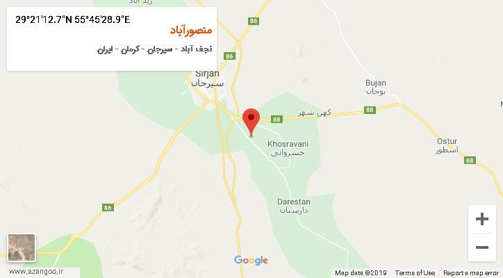 روستای منصورآباد بر روی نقشه