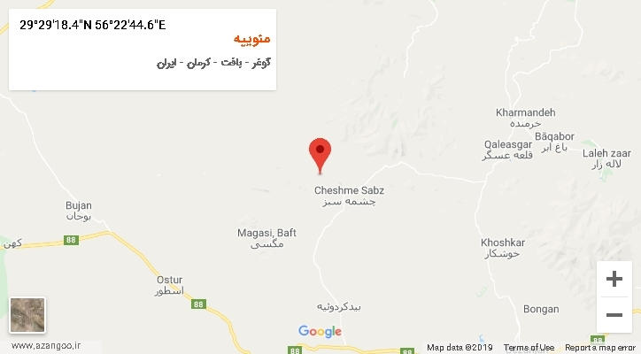 روستای منوییه بر روی نقشه