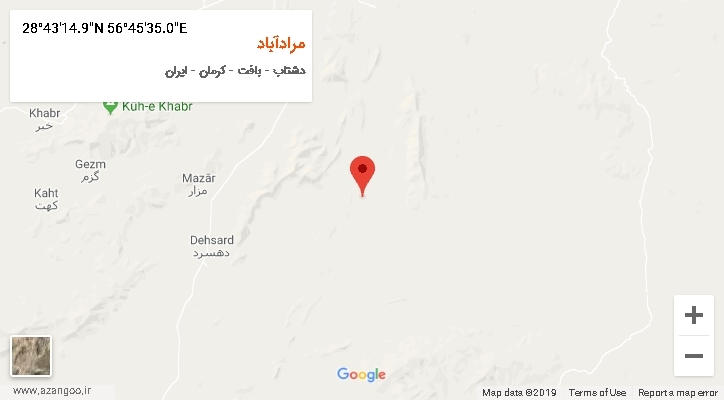 روستای مرادآباد بر روی نقشه