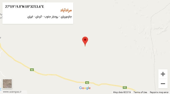 روستای مرادآباد بر روی نقشه