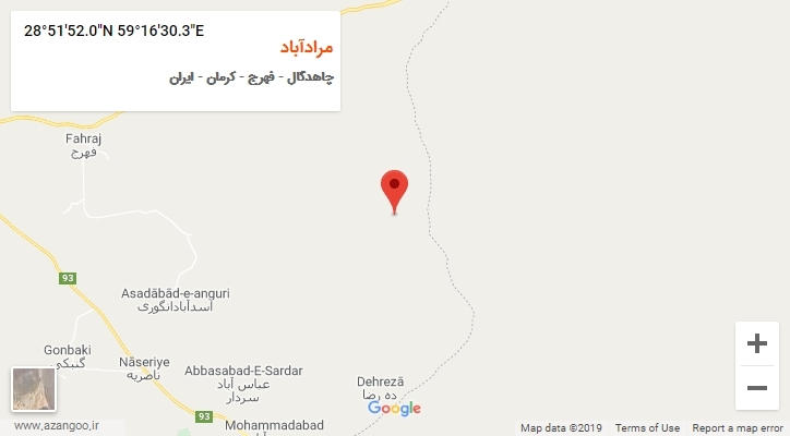 روستای مرادآباد بر روی نقشه