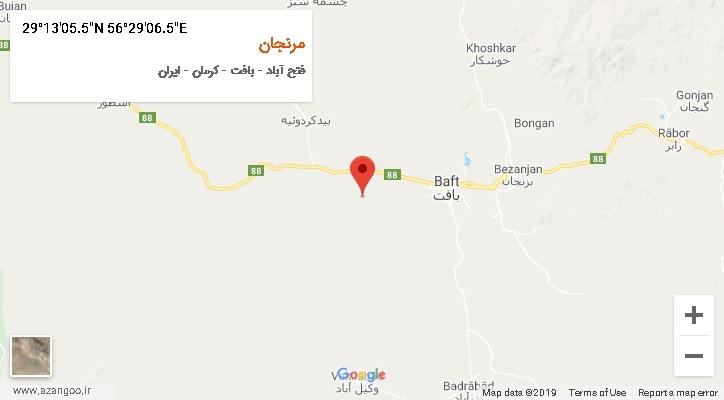روستای مرنجان بر روی نقشه