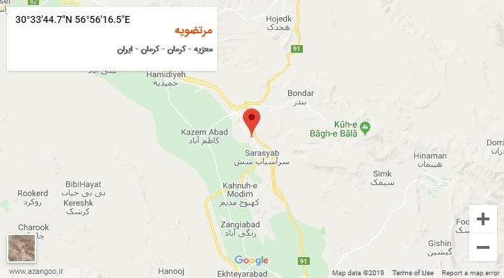 روستای مرتضویه بر روی نقشه