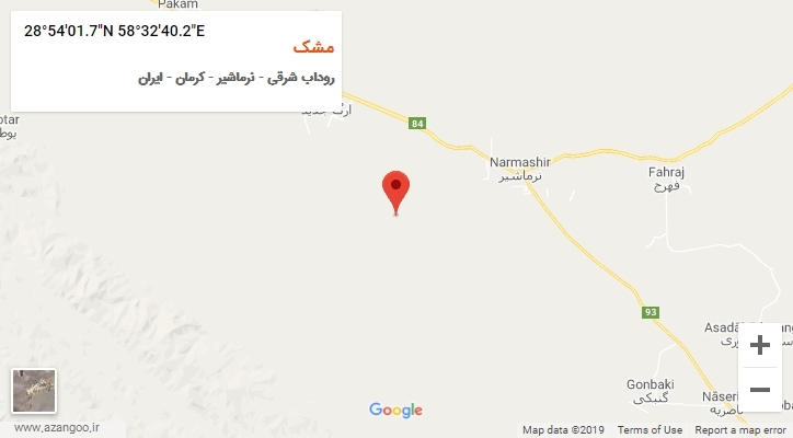 روستای مشک بر روی نقشه