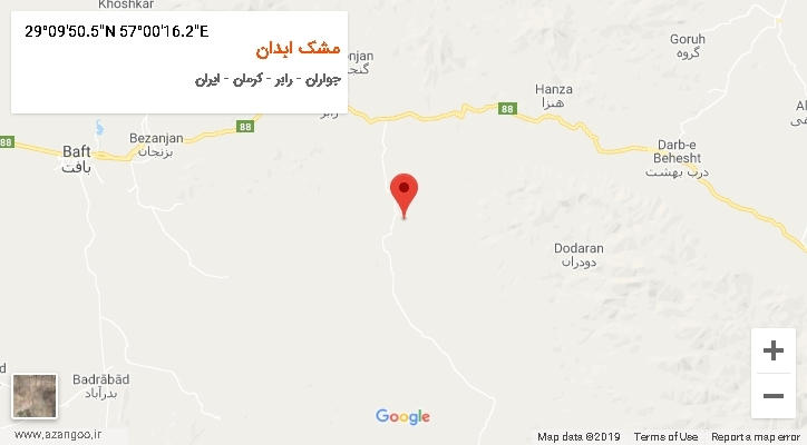روستای مشک ابدان بر روی نقشه