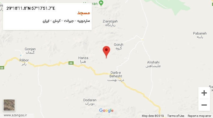 روستای مسجد بر روی نقشه