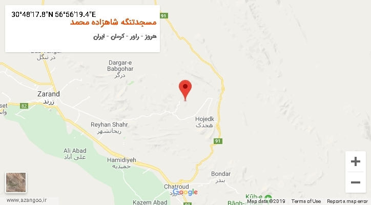 روستای مسجدتنگه شاهزاده محمد بر روی نقشه