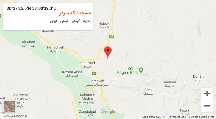 روستای مسجدتنگه سردر بر روی نقشه