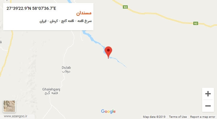 روستای مسندان بر روی نقشه