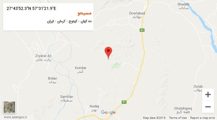 روستای مسیحو بر روی نقشه