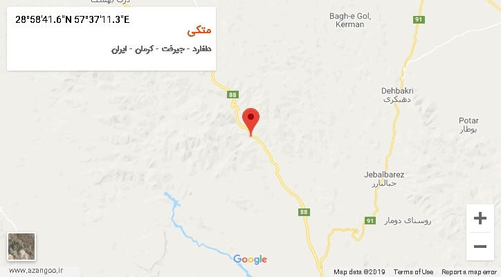 روستای متکی بر روی نقشه