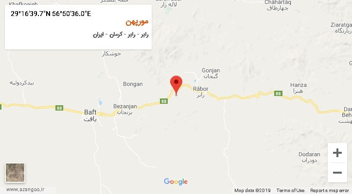 روستای مورپهن بر روی نقشه