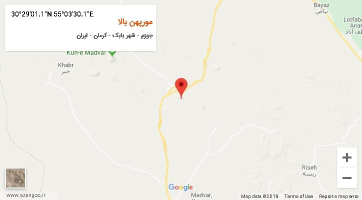 روستای مورپهن بالا بر روی نقشه