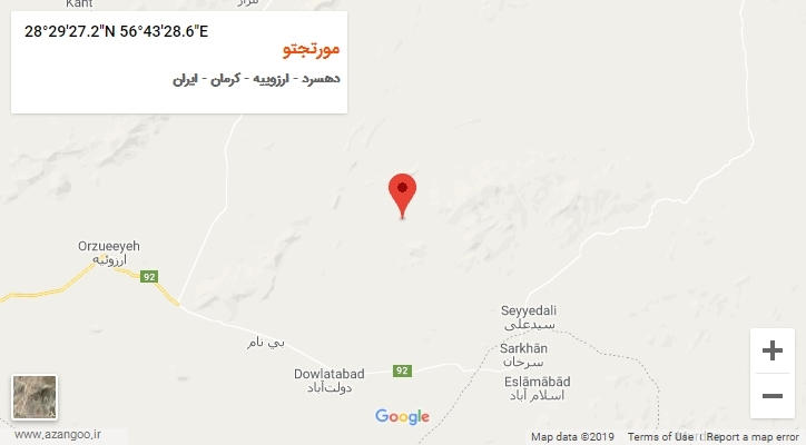 روستای مورتجتو بر روی نقشه