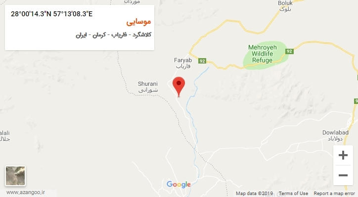 روستای موسایی بر روی نقشه
