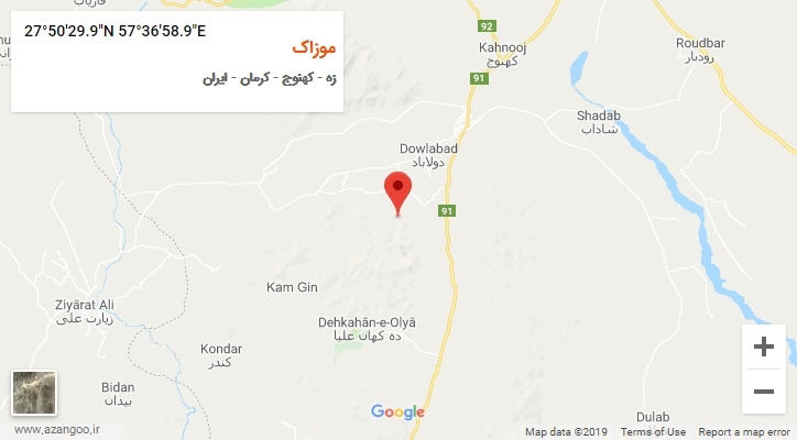 روستای موزاک بر روی نقشه