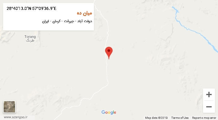 روستای میان ده بر روی نقشه