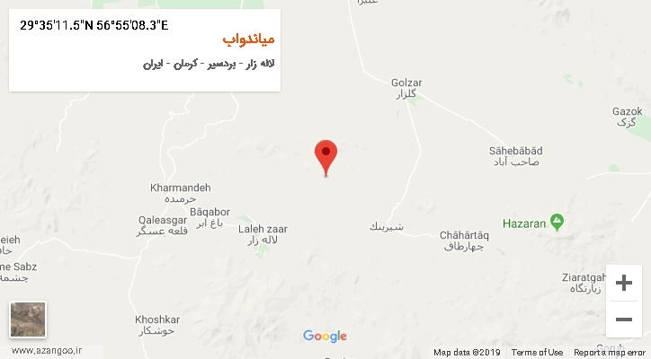 روستای میاندواب بر روی نقشه