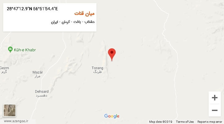روستای میان قنات بر روی نقشه