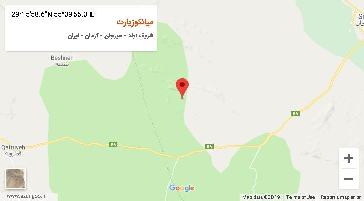 روستای میانکوزیارت بر روی نقشه