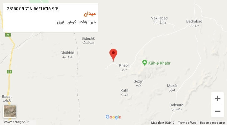 روستای میدان بر روی نقشه