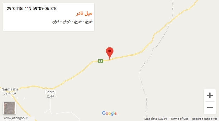 روستای میل نادر بر روی نقشه