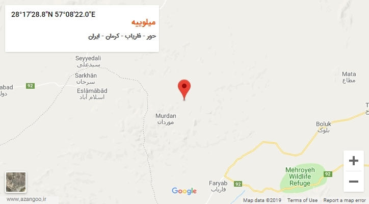 روستای میلوییه بر روی نقشه