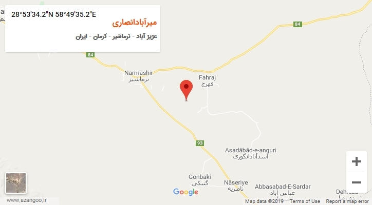 روستای میرآبادانصاری بر روی نقشه