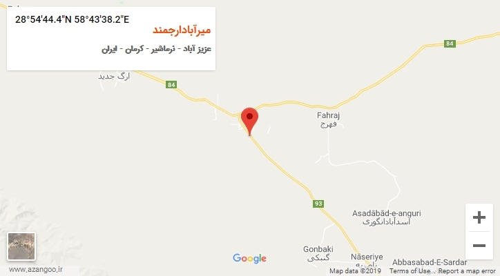 روستای میرآبادارجمند بر روی نقشه