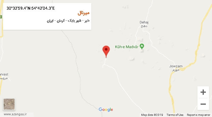 روستای میرنال بر روی نقشه
