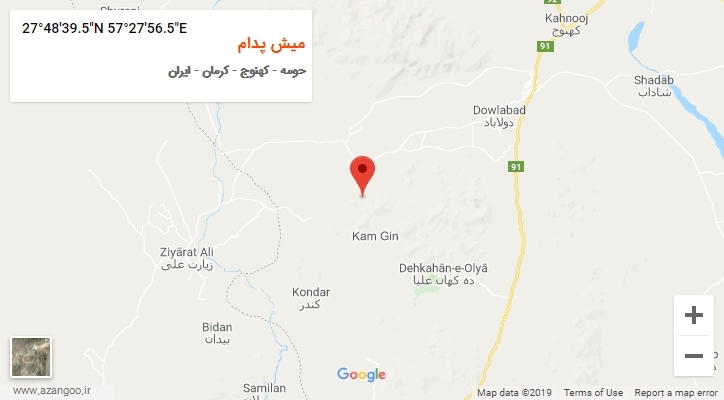 روستای میش پدام بر روی نقشه