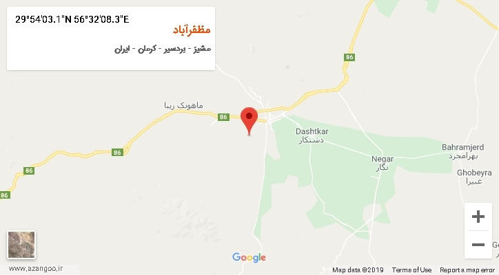 روستای مظفرآباد بر روی نقشه