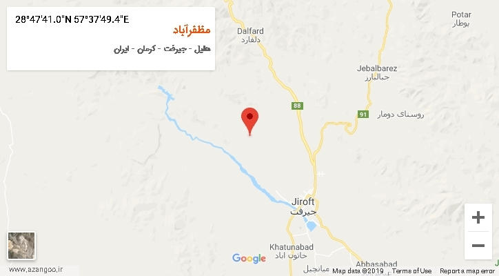 روستای مظفرآباد بر روی نقشه