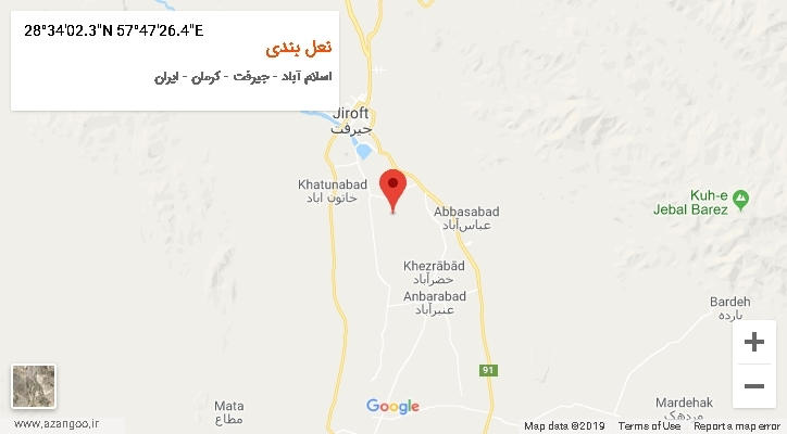 روستای نعل بندی بر روی نقشه