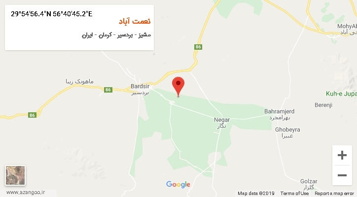 روستای نعمت آباد بر روی نقشه