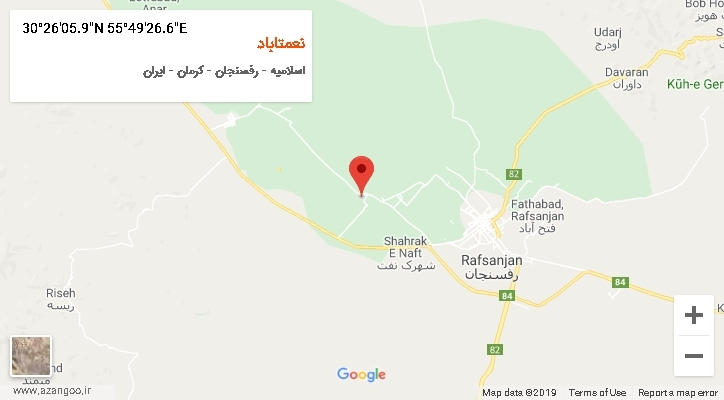 روستای نعمتاباد بر روی نقشه