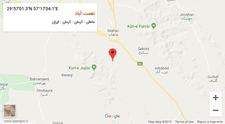 روستای نعمت آباد بر روی نقشه