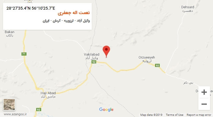 روستای نعمت اله جعفری بر روی نقشه