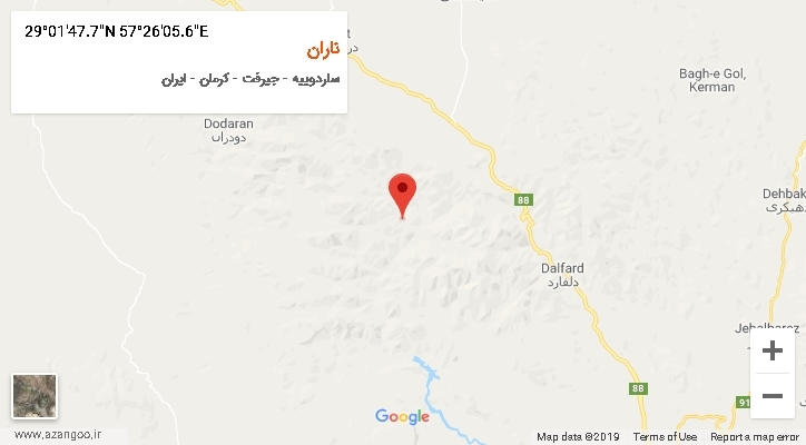 روستای ناران بر روی نقشه