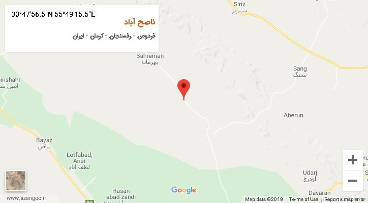 روستای ناصح آباد بر روی نقشه