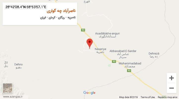 روستای ناصرآباد چه گواری بر روی نقشه