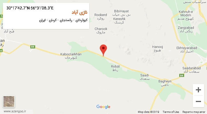 روستای نازی آباد بر روی نقشه