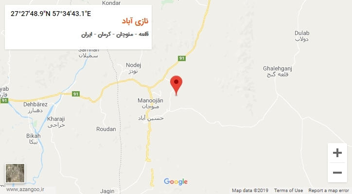 روستای نازی آباد بر روی نقشه