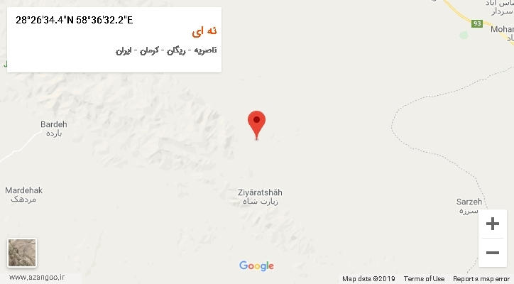 روستای نه ای بر روی نقشه