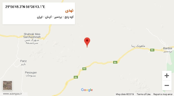 روستای نهدی بر روی نقشه