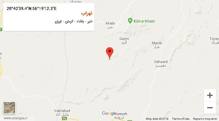 روستای نهراب بر روی نقشه