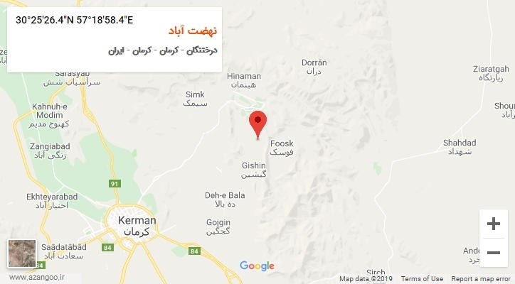 روستای نهضت آباد بر روی نقشه